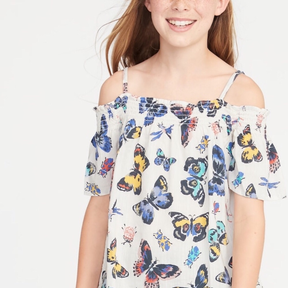 NWT Old Navy Butterfly Cold Shoulder Tunic 10/12